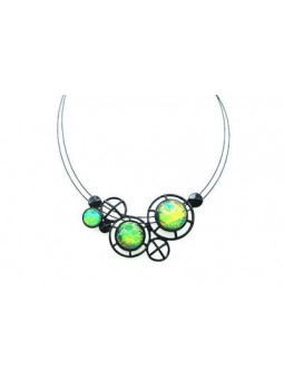 Collier IKITA anneaux noirs...