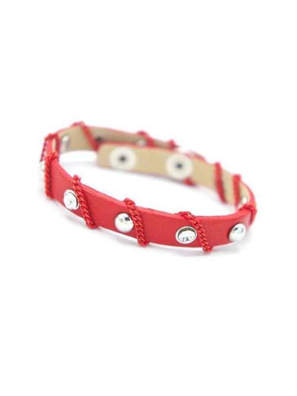 Bracelet rouge clous