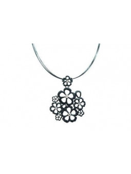 Collier IKITA fleurs noires...