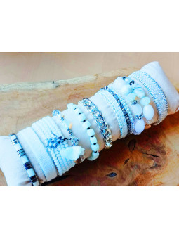 Bracelets fantaisie blancs