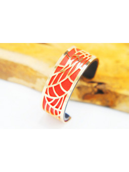 Bracelet fantaisie rouge métal doré 