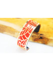 Bracelet fantaisie rouge métal doré 