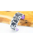 Bracelet fantaisie noir courbes argent 