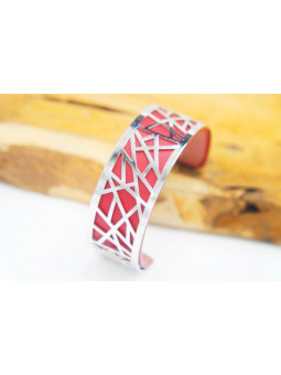 Bracelet fantaisie bordeaux métal 