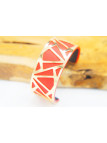 Bracelet fantaisie rouge triangles dorés 