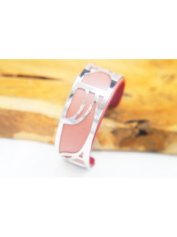 Bracelet fantaisie rose métal ajouré 