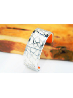 Bracelet fantaisie blanc métal argent 