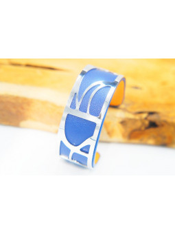 Bracelet fantaisie bleur roi métal argent 