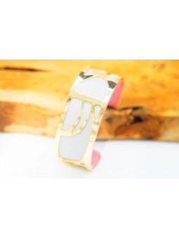 Bracelet fantaisie gris métal doré 