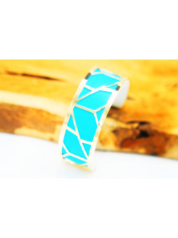 Bracelet fantaisie turquoise métal doré 