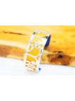 Bracelet fantaisie orange courbes argent 