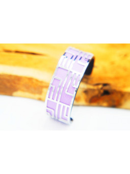 Bracelet fantaisie violet métal argent 