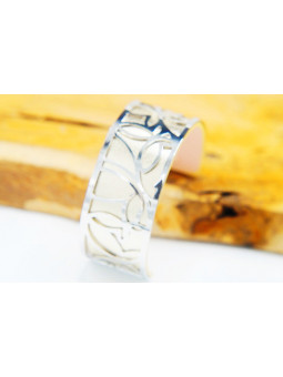 Bracelet fantaisie vermeil pétales argent 