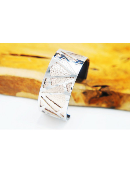 Bracelet fantaisie vermeil triangles argentés 