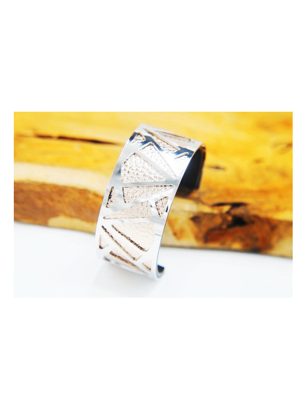 Bracelet fantaisie vermeil triangles argentés 