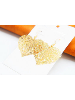 Boucles d'oreilles coeurs dorées 