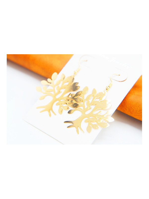 Boucles d'oreilles arbres dorés 