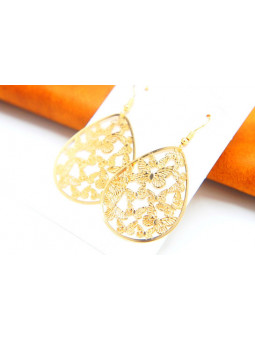 Boucles d'oreilles nuées papillons dorés 