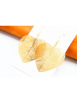 Boucles d'oreilles coeurs ajourés dorés 