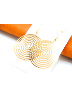 Boucles d'oreilles rondeurs hypnotiques dorées 