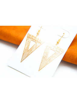 Boucles d'oreilles triangles ajourés dorés 