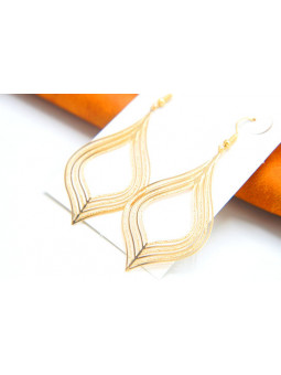 Boucles d'oreilles pics ajourés dorés 