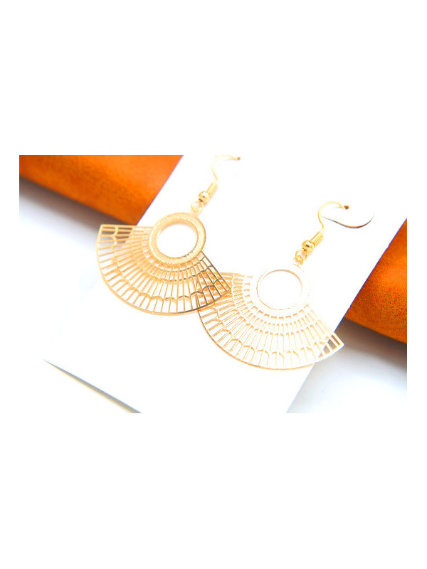 Boucles d'oreilles éventails ajourés dorés 