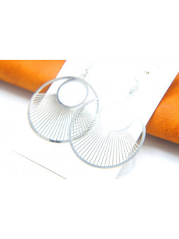 Boucles d'oreilles rondeurs rayons argent 