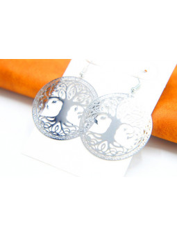 Boucles d'oreilles arbres racines argent 