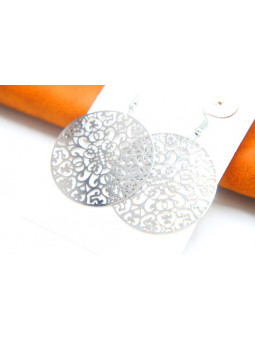 Boucles d'oreilles rondeurs arabesques argent 