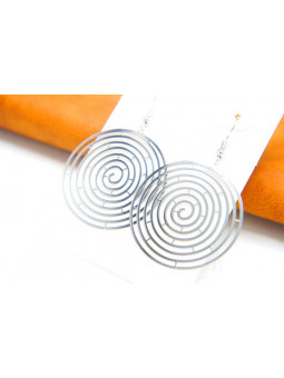 Boucles d'oreilles rondeurs hypnotiques argent 