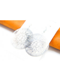 Boucles d'oreilles rondeurs soleil argent 