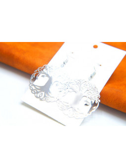 Boucles d'oreilles arbres métal argent 