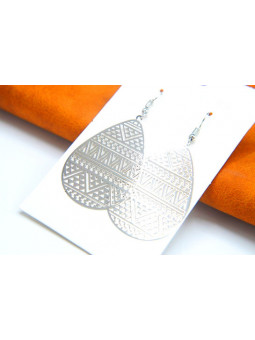 Boucles d'oreilles gouttes frises ajourées 