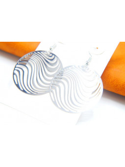 Boucles d'oreilles rondeurs vagues argent 