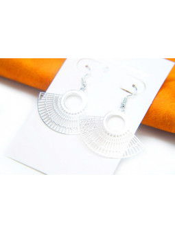 Boucles d'oreilles éventails argentés 