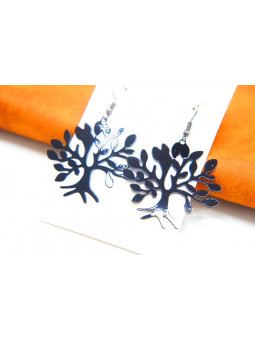 Boucles d'oreilles arbres noirs 