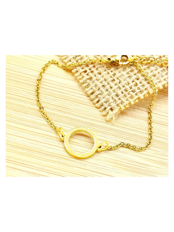 Bracelet Acier anneau doré 
