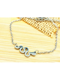 Bracelet Acier serpent argenté 