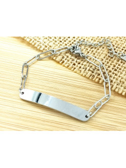 Bracelet Acier gourmette argentée 