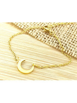 Bracelet Acier lune dorée 