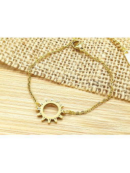 Bracelet Acier soleil doré 