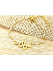 Bracelet Acier serpent doré perles blanches 