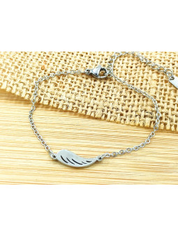 Bracelet Acier aile argentée 