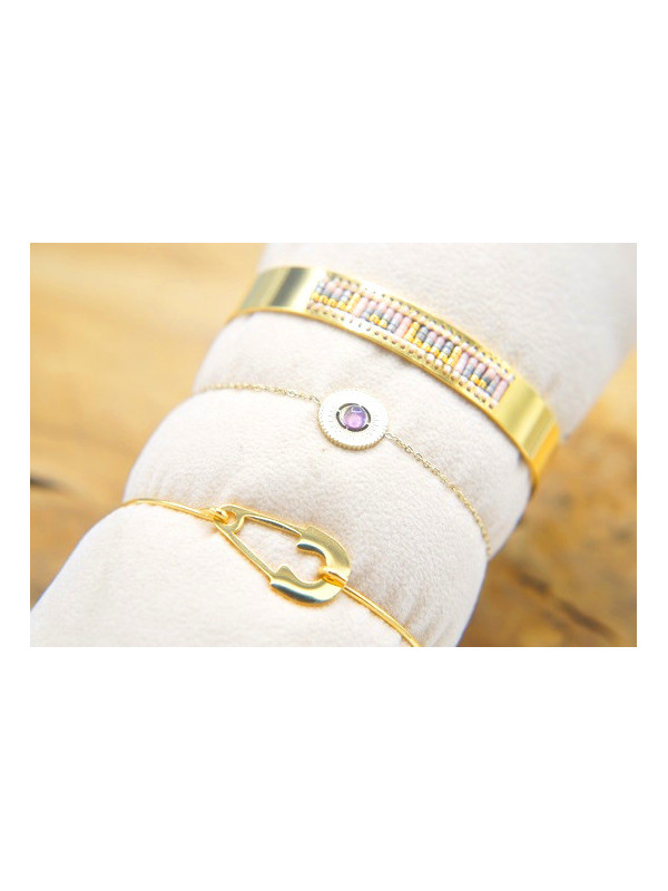 Lot 3 Bracelets Acier Inoxydable dorés 