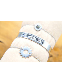 Lot 3 Bracelets Acier Inoxydable argentés 