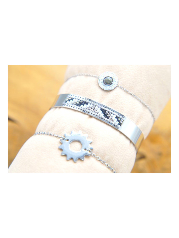 Lot 3 Bracelets Acier Inoxydable argentés 