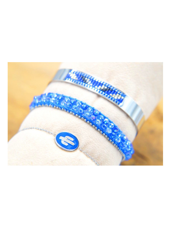 Lot 3 Bracelets Acier Inoxydable bleu roi 