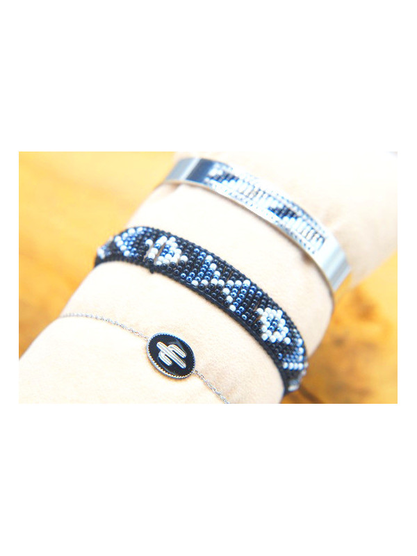 Lot 3 Bracelets Acier Inoxydable argent noir 