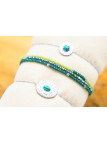 Lot 3 Bracelets Acier Inoxydable argent vert 
